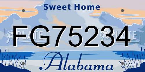 FG75234 Alabama License Plate