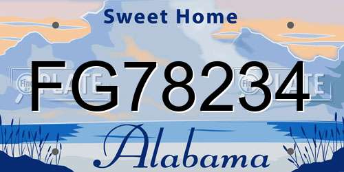 FG78234 Alabama License Plate
