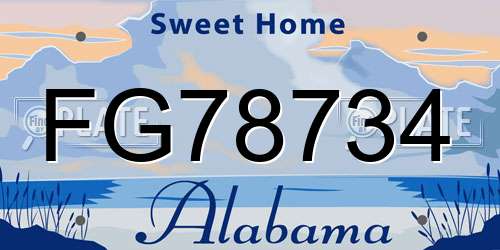 FG78734 Alabama License Plate