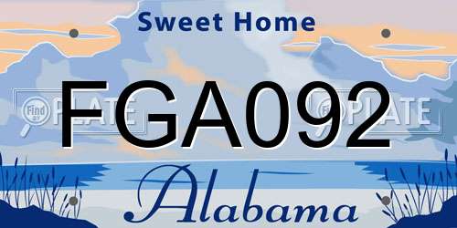 FGA092 Alabama License Plate