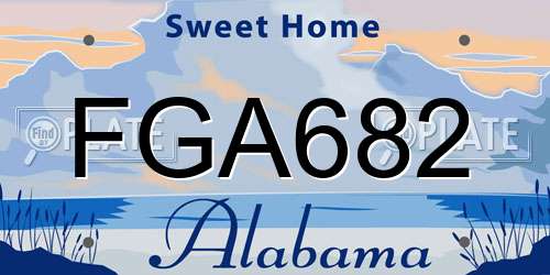 FGA682 Alabama License Plate