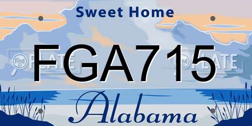 FGA715 Alabama License Plate