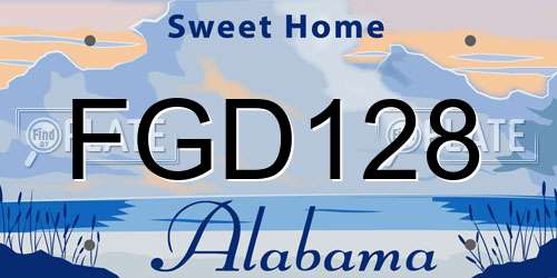 FGD128 Alabama License Plate