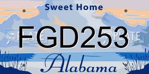 FGD253 Alabama License Plate