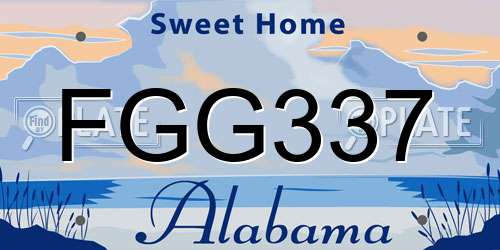 FGG337 Alabama License Plate