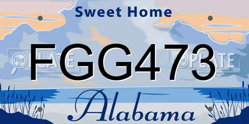FGG473 Alabama License Plate