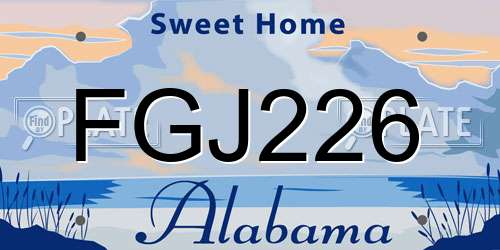 FGJ226 Alabama License Plate