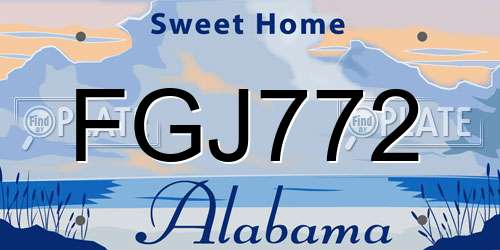 FGJ772 Alabama License Plate