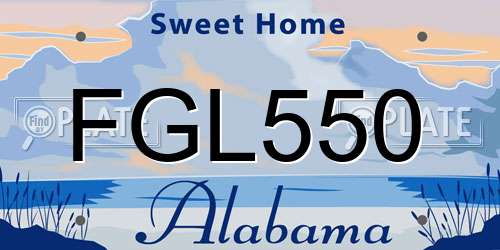 FGL550 Alabama License Plate