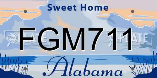 FGM711 Alabama License Plate
