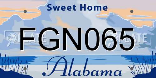 FGN065 Alabama License Plate