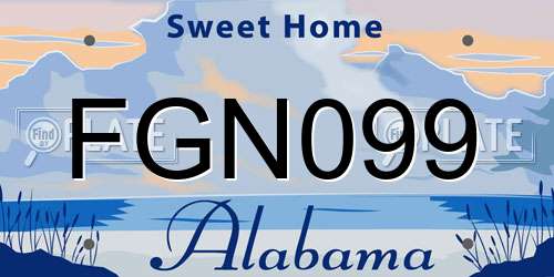 FGN099 Alabama License Plate