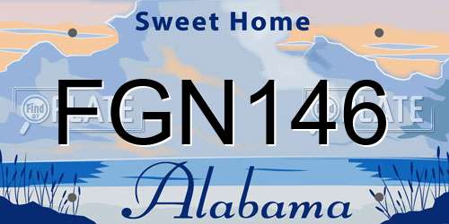 FGN146 Alabama License Plate