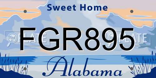 FGR895 Alabama License Plate