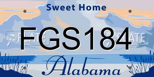 FGS184 Alabama License Plate