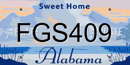 FGS409 Alabama License Plate