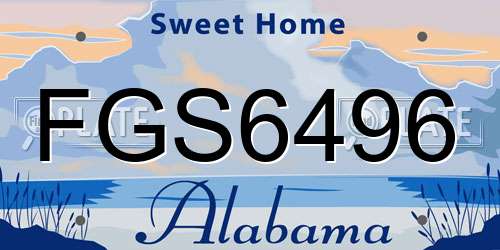 FGS6496 Alabama License Plate