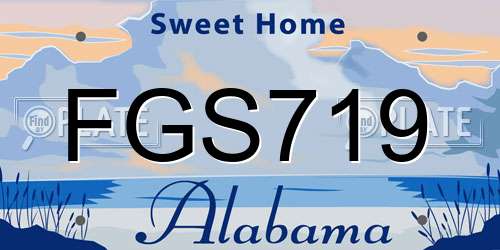 FGS719 Alabama License Plate