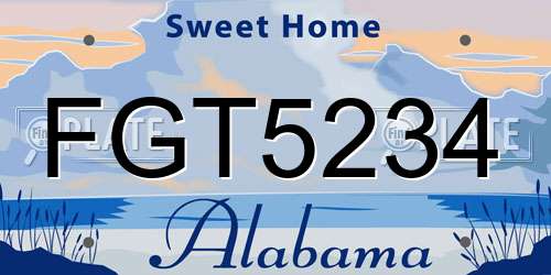 FGT5234 Alabama License Plate