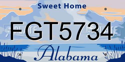 FGT5734 Alabama License Plate