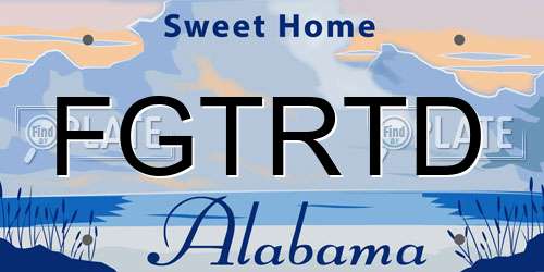 FGTRTD Alabama License Plate