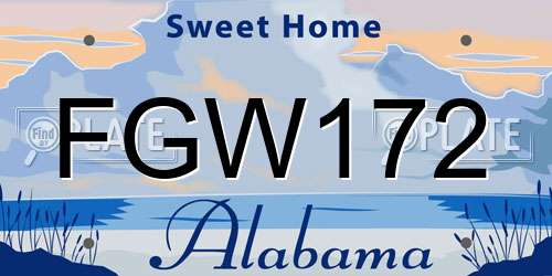 FGW172 Alabama License Plate