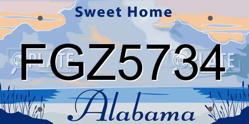 FGZ5734 Alabama License Plate