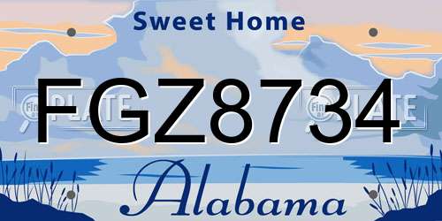 FGZ8734 Alabama License Plate