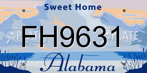 FH9631 Alabama License Plate