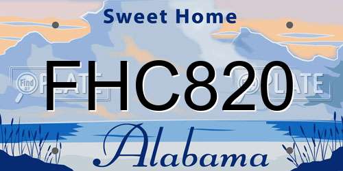 FHC820 Alabama License Plate