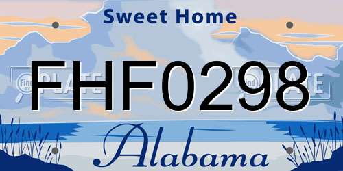 FHF0298 Alabama License Plate