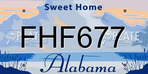 FHF677 Alabama License Plate