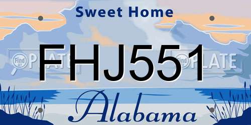 FHJ551 Alabama License Plate