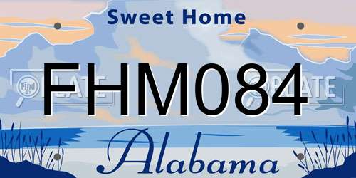 FHM084 Alabama License Plate