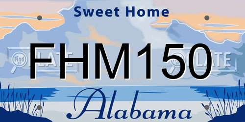 FHM150 Alabama License Plate