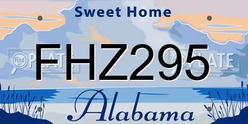 FHZ295 Alabama License Plate