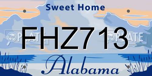 FHZ713 Alabama License Plate