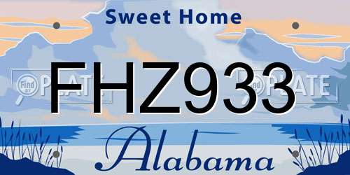FHZ933 Alabama License Plate