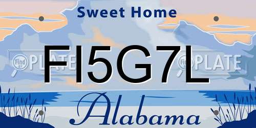 FI5G7L Alabama License Plate