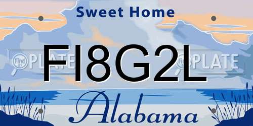 FI8G2L Alabama License Plate
