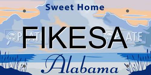 FIKESA Alabama License Plate