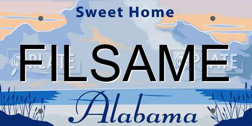FILSAME Alabama License Plate