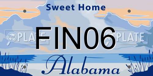 FIN06 Alabama License Plate