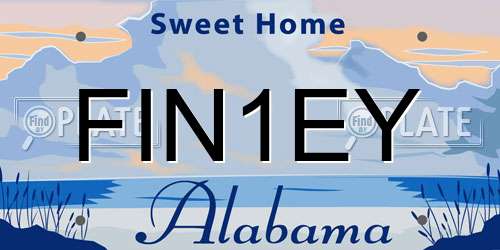 FIN1EY Alabama License Plate