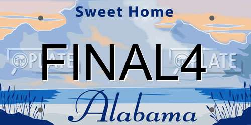 FINAL4 Alabama License Plate