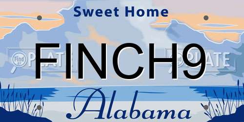 FINCH9 Alabama License Plate