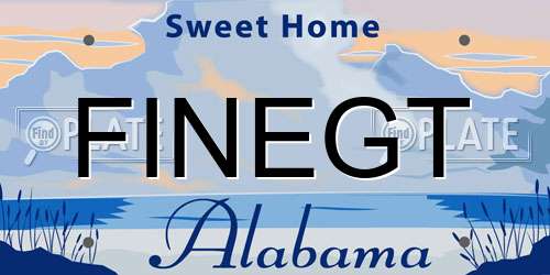 FINEGT Alabama License Plate