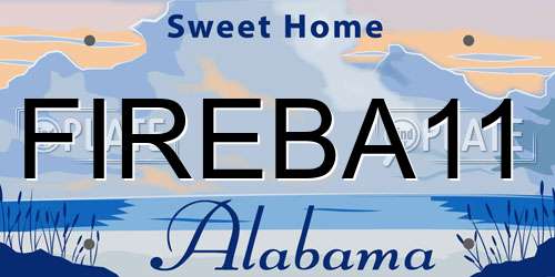 FIREBA11 Alabama License Plate