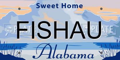 FISHAU Alabama License Plate