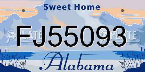 FJ55093 Alabama License Plate
